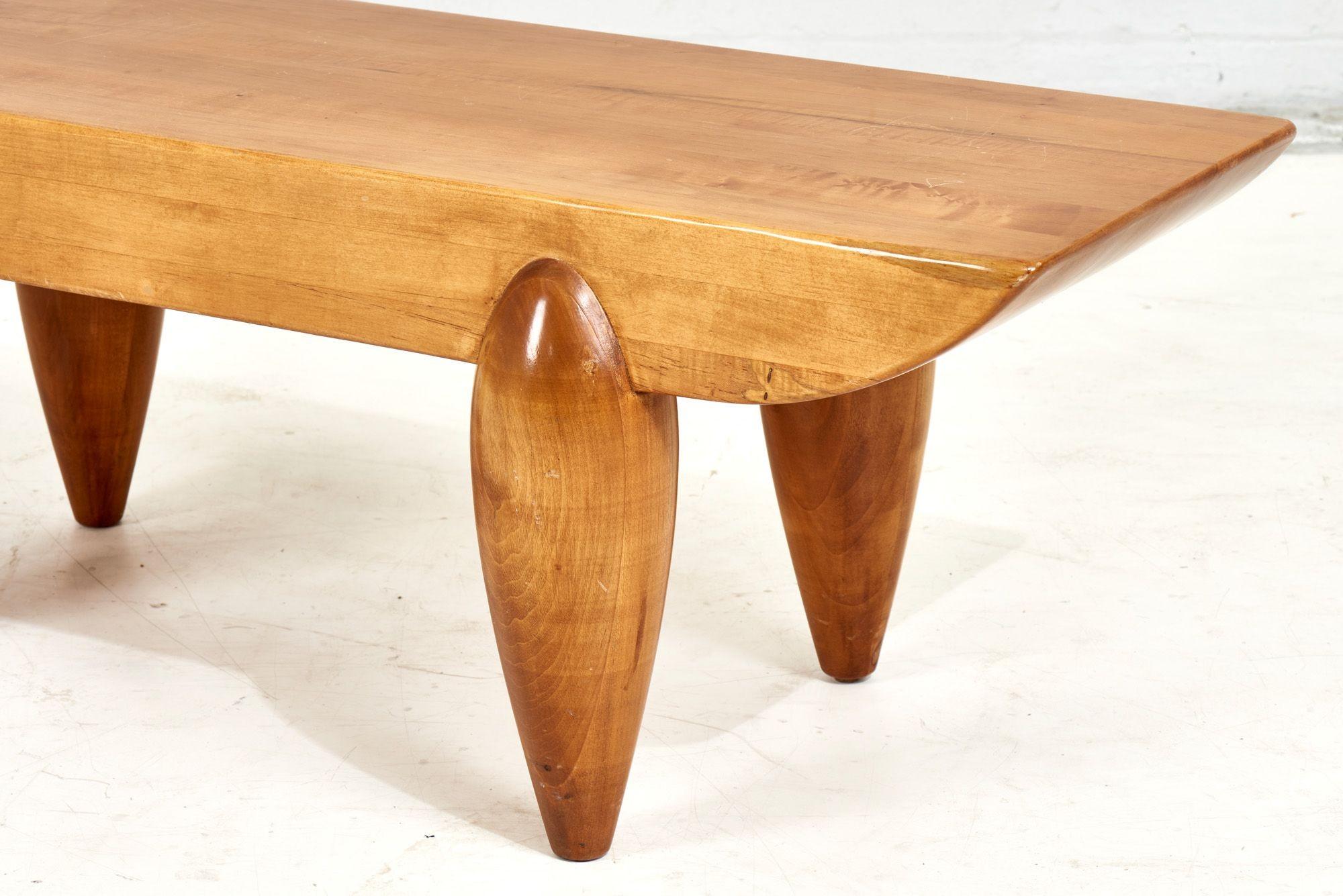 Christian Liaigre Pirogue Wood Bench / Coffee Table for Holly Hunt, 1990 2