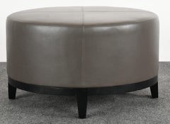 Christian Liaigre Round Ottoman for Holly Hunt, 1990s