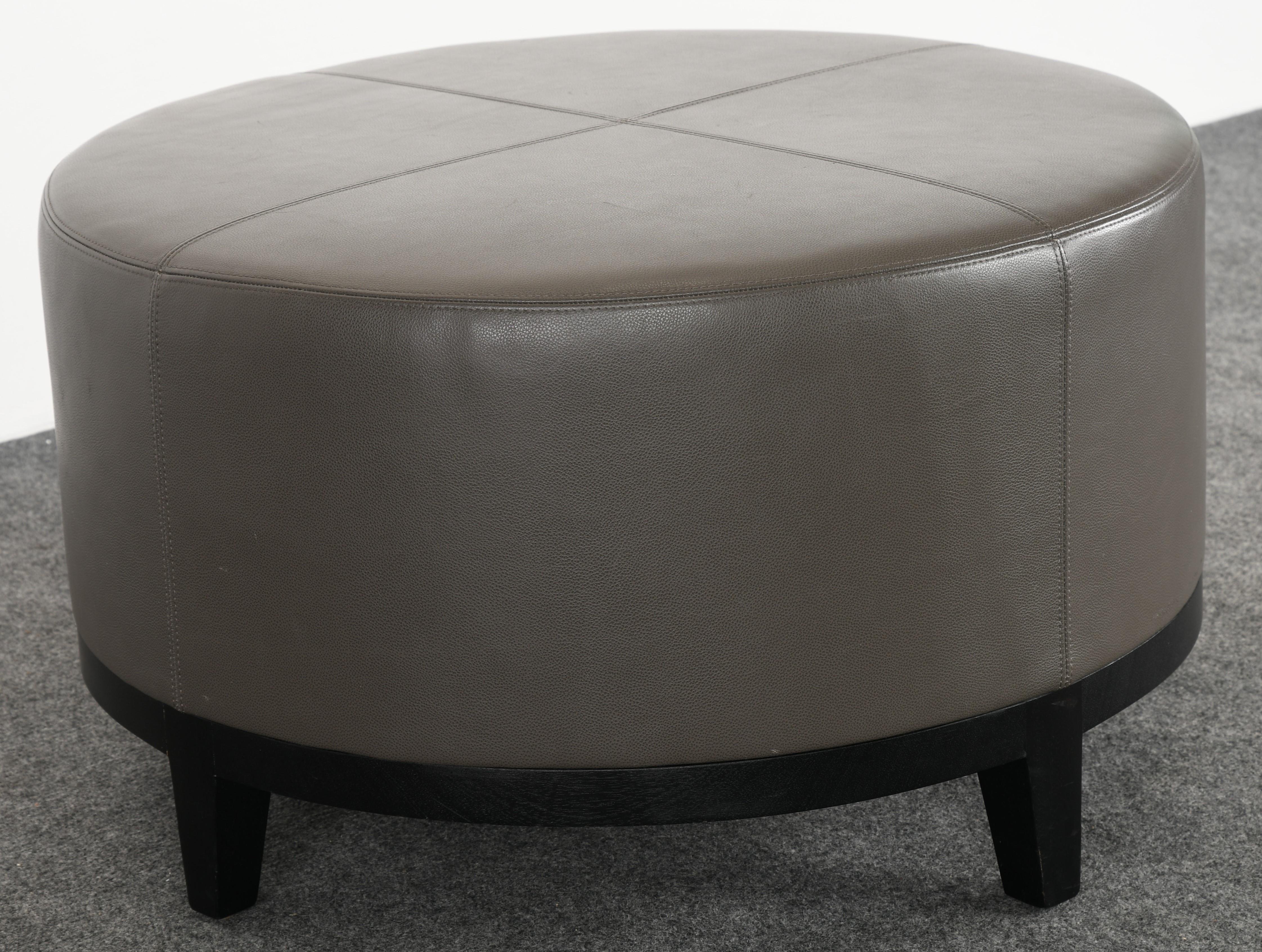 Mid-Century Modern Christian Liaigre Round Ottoman for Holly Hunt, 1990s