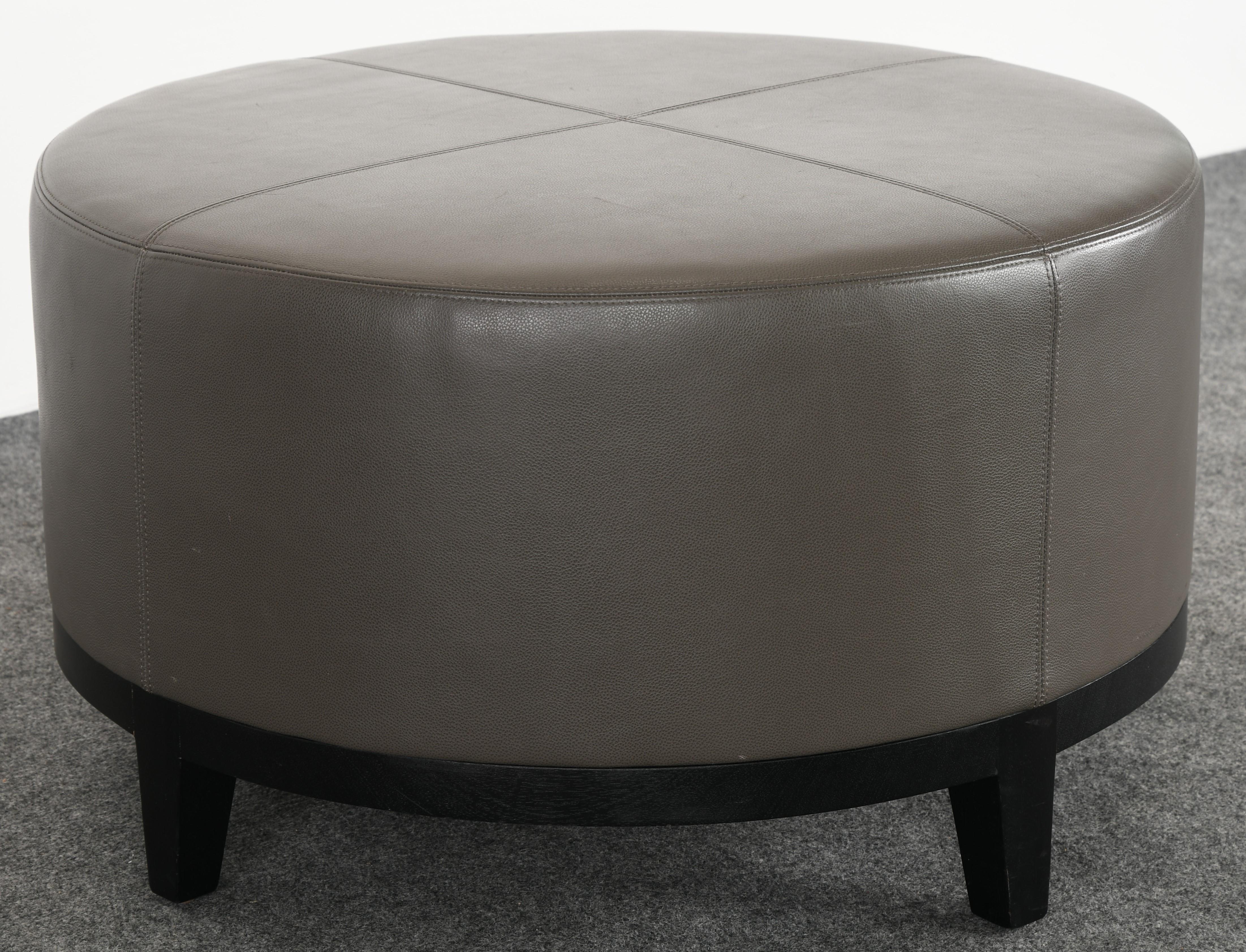 French Christian Liaigre Round Ottoman for Holly Hunt, 1990s