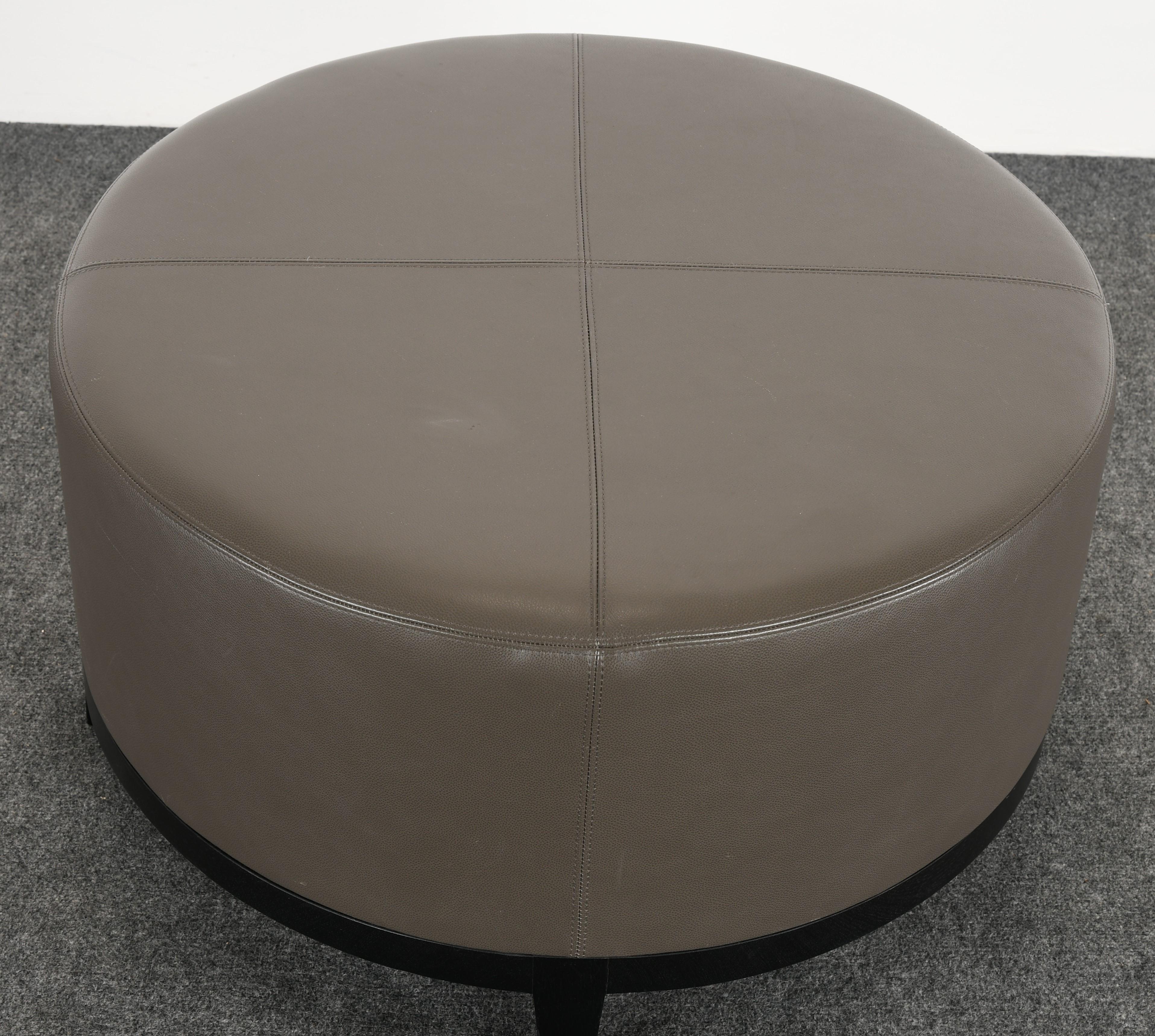 20th Century Christian Liaigre Round Ottoman for Holly Hunt, 1990s