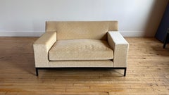 Christian Liaigre Bouddha Sofa in Light Yellow Mohair, Modern Design