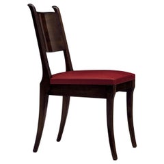 Christian Liaigre Chaise Spartane en noyer Macao avec cuir chili rouge brillant