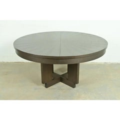 Christian Liaigre Style Modern Oak Pedestal Extension Dining Table