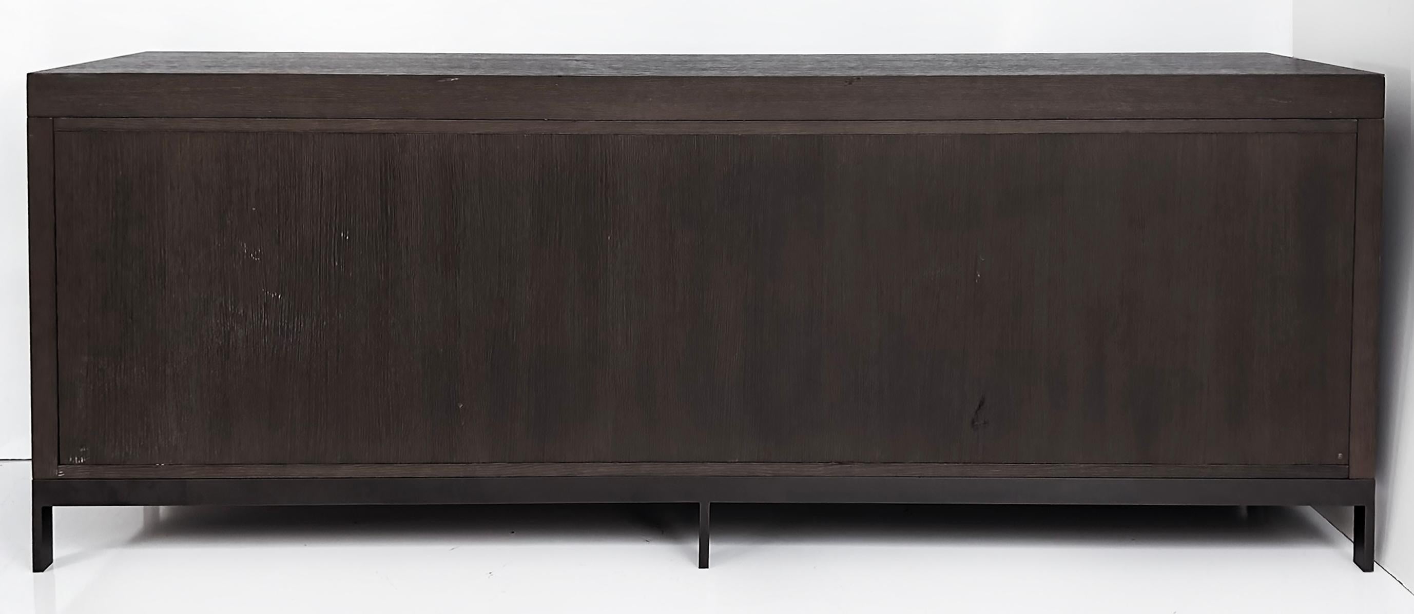 Christian Liaigre Tangris Credenza Cabinet, Sandblasted Oak and Metal 4