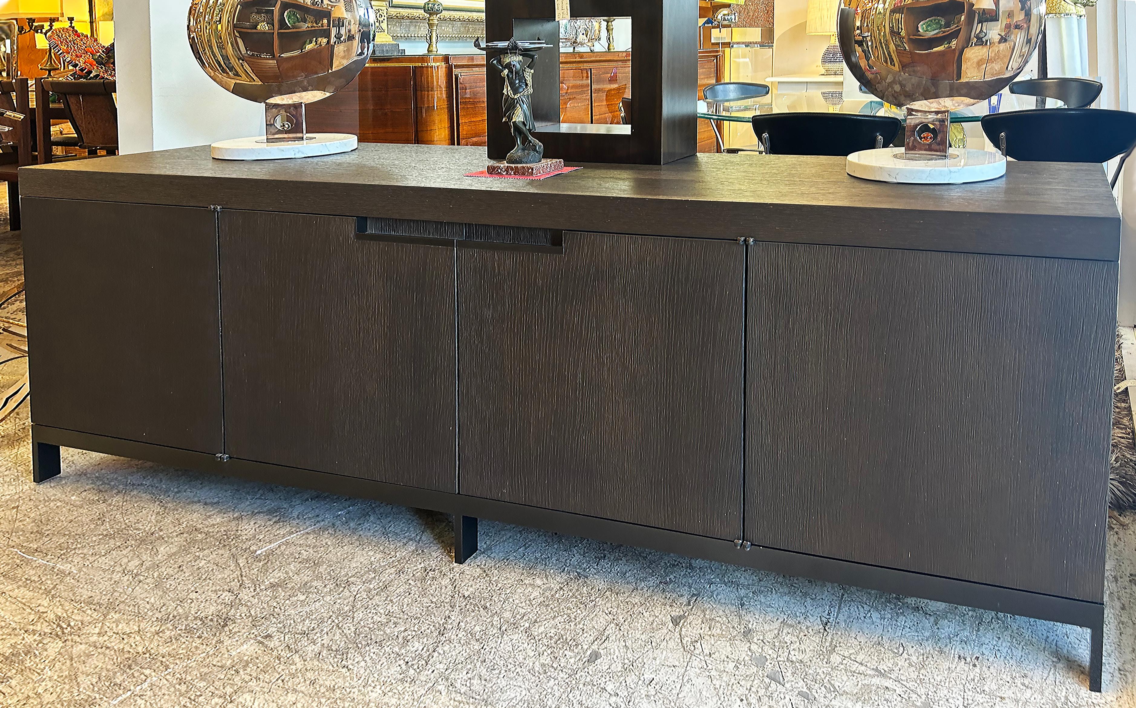 Christian Liaigre Tangris Credenza Cabinet, Sandblasted Oak and Metal

Offered for sale is a Christian Liaigre 