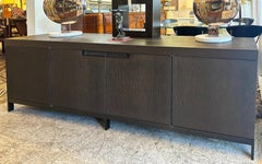Christian Liaigre Tangris Credenza Cabinet, Sandblasted Oak and Metal