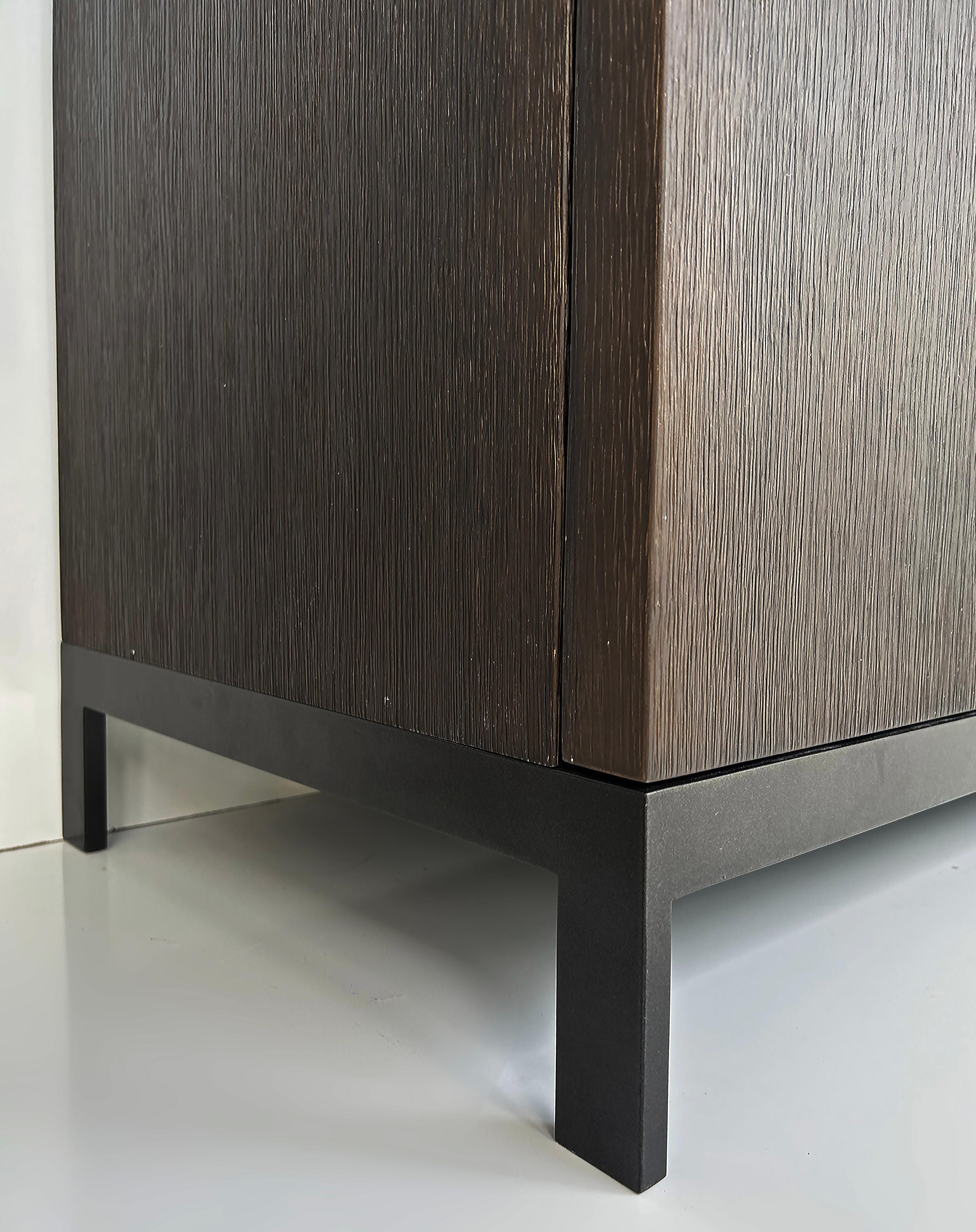 Christian Liaigre Tangris Credenza Cabinet, Sandblasted Oak and Metal 1