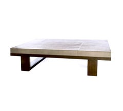 Christian Liaigre Grauer Tüll-Leder-Couchtisch L.N.A., Holly Hunt Frankreich 2005