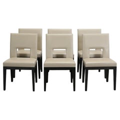 Christian Liaigre Chaises de salle à manger en velin, lot de six