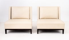 Christian Liaigre x Holly Hunt Leather Chairs, Pr.