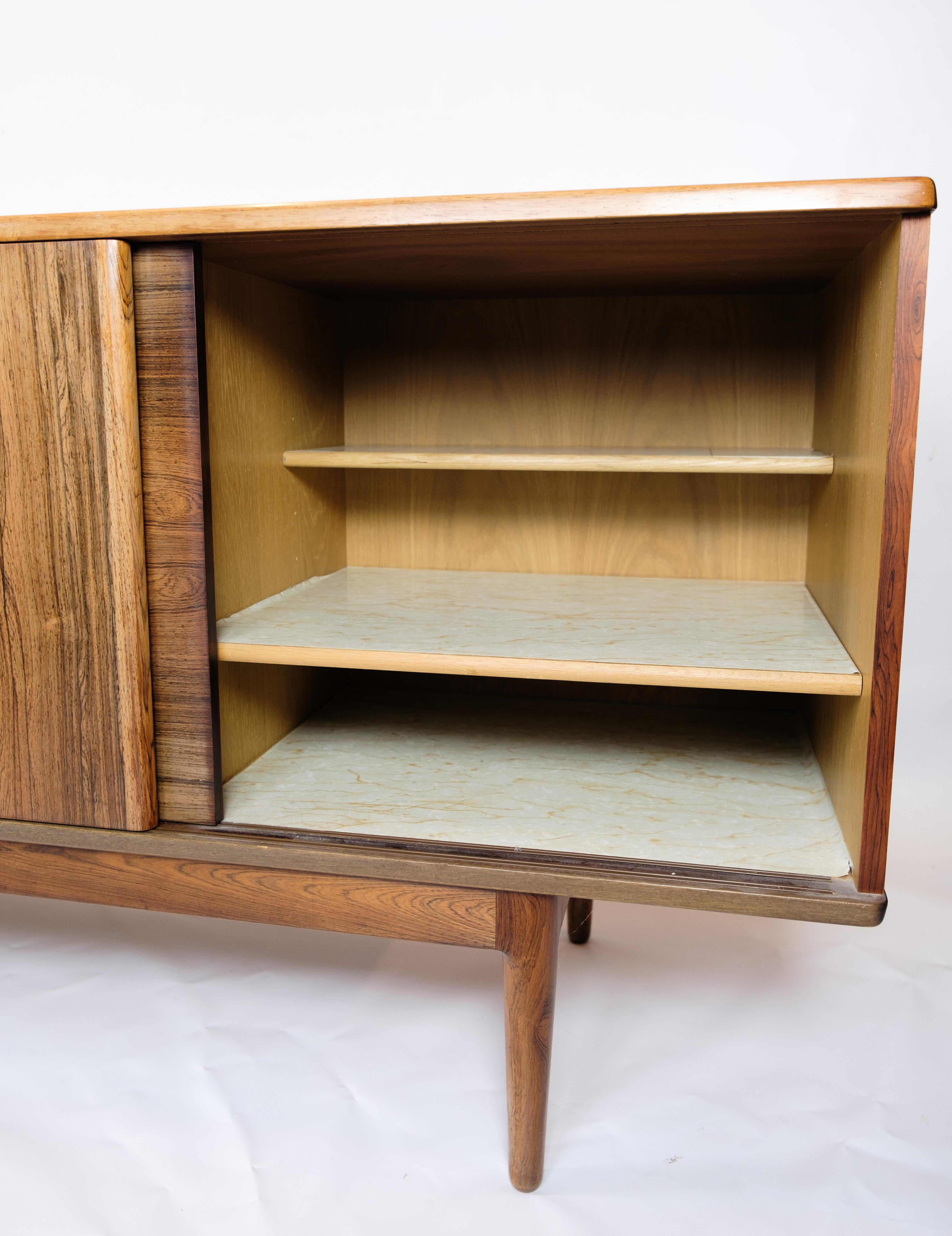 Christian Linneberg low sideboard made of Rosewood from the 1960s For Sale 5