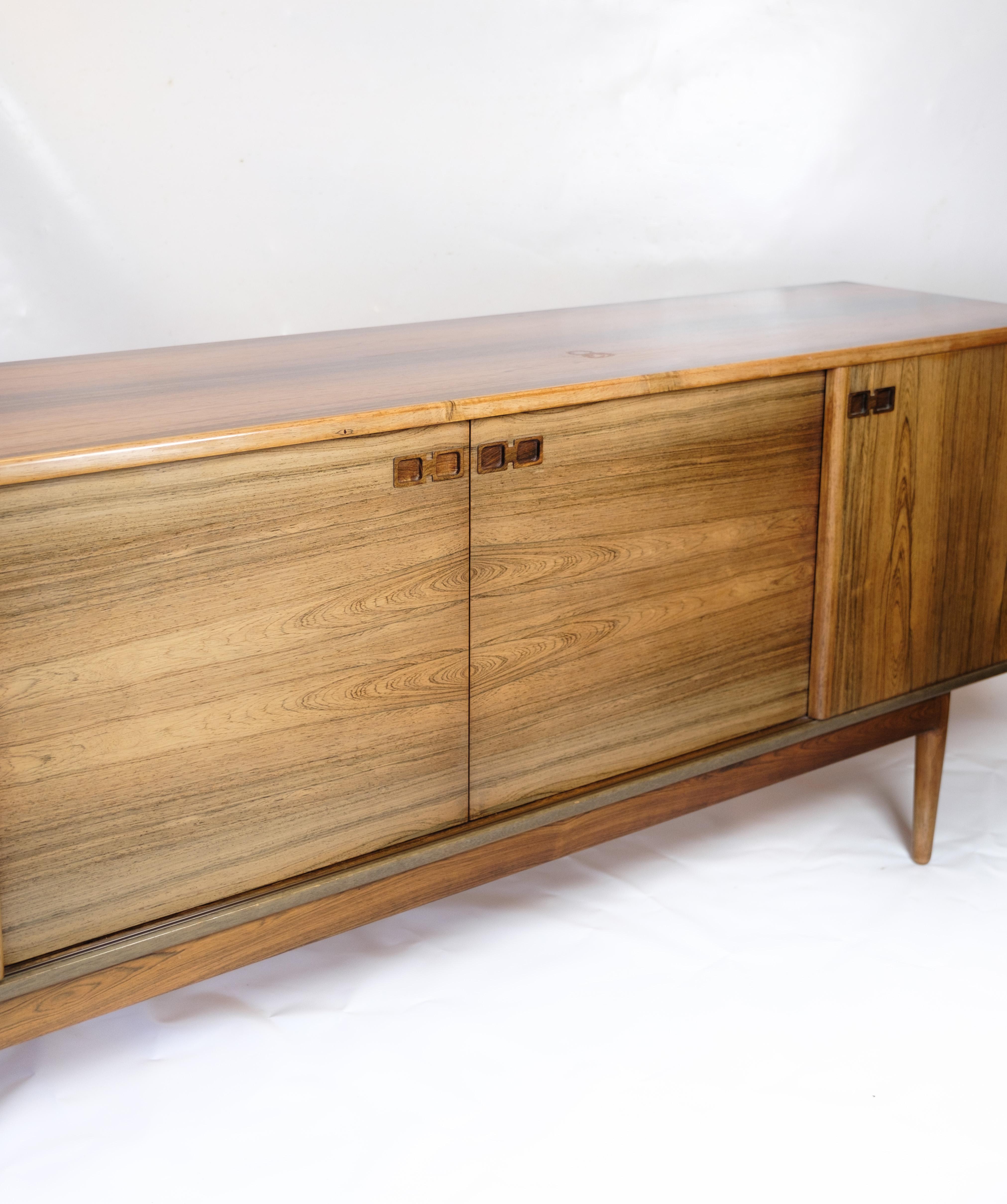Mid-Century Modern Christian Linneberg low sideboard made of Rosewood from the 1960s For Sale