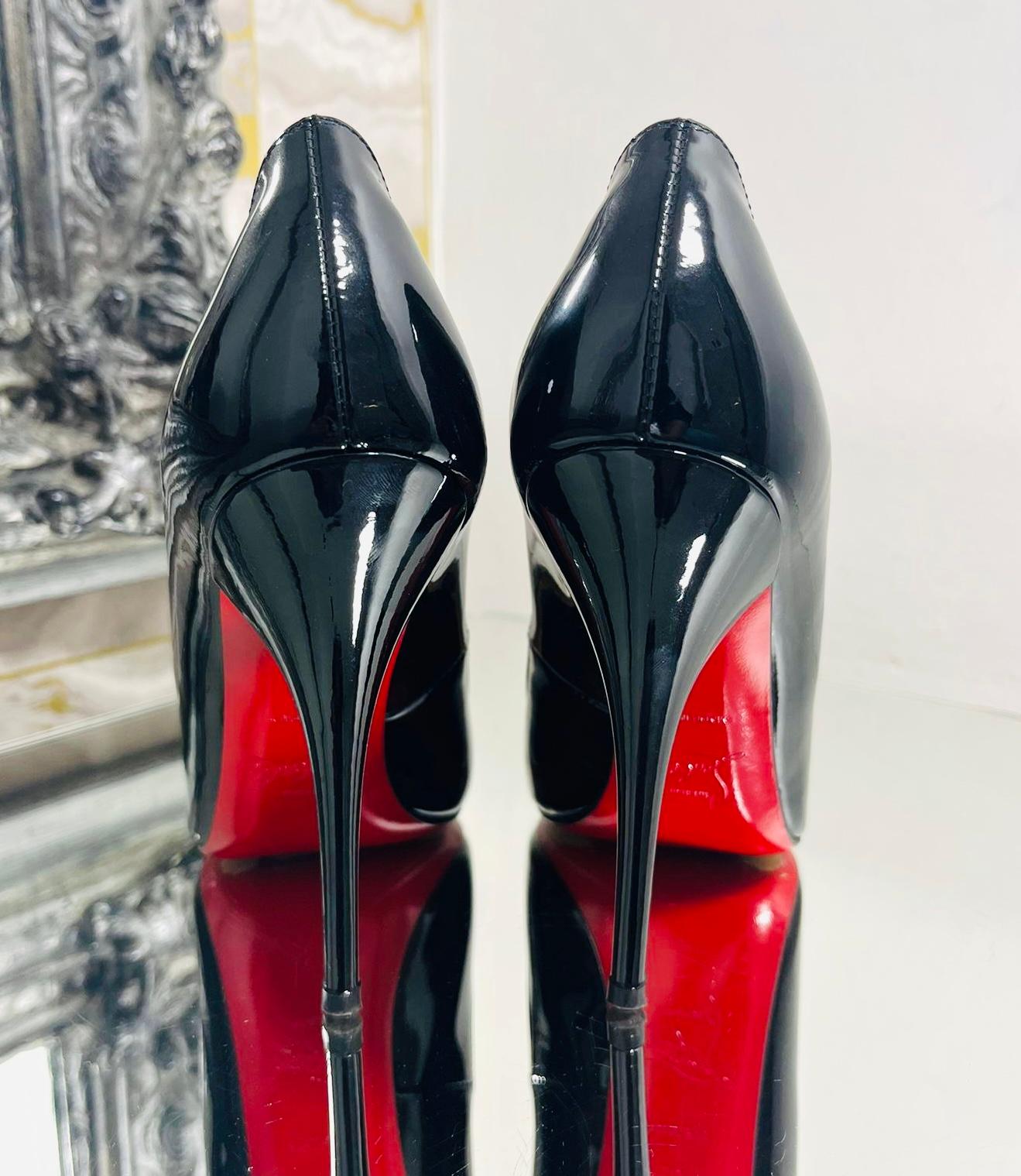 Black Christian Louboutin 100 Patent Leather Heels For Sale