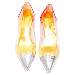 CHRISTIAN LOUBOUTIN 2013 Corbeau Flat Ayers Specchio neon ballet shoes