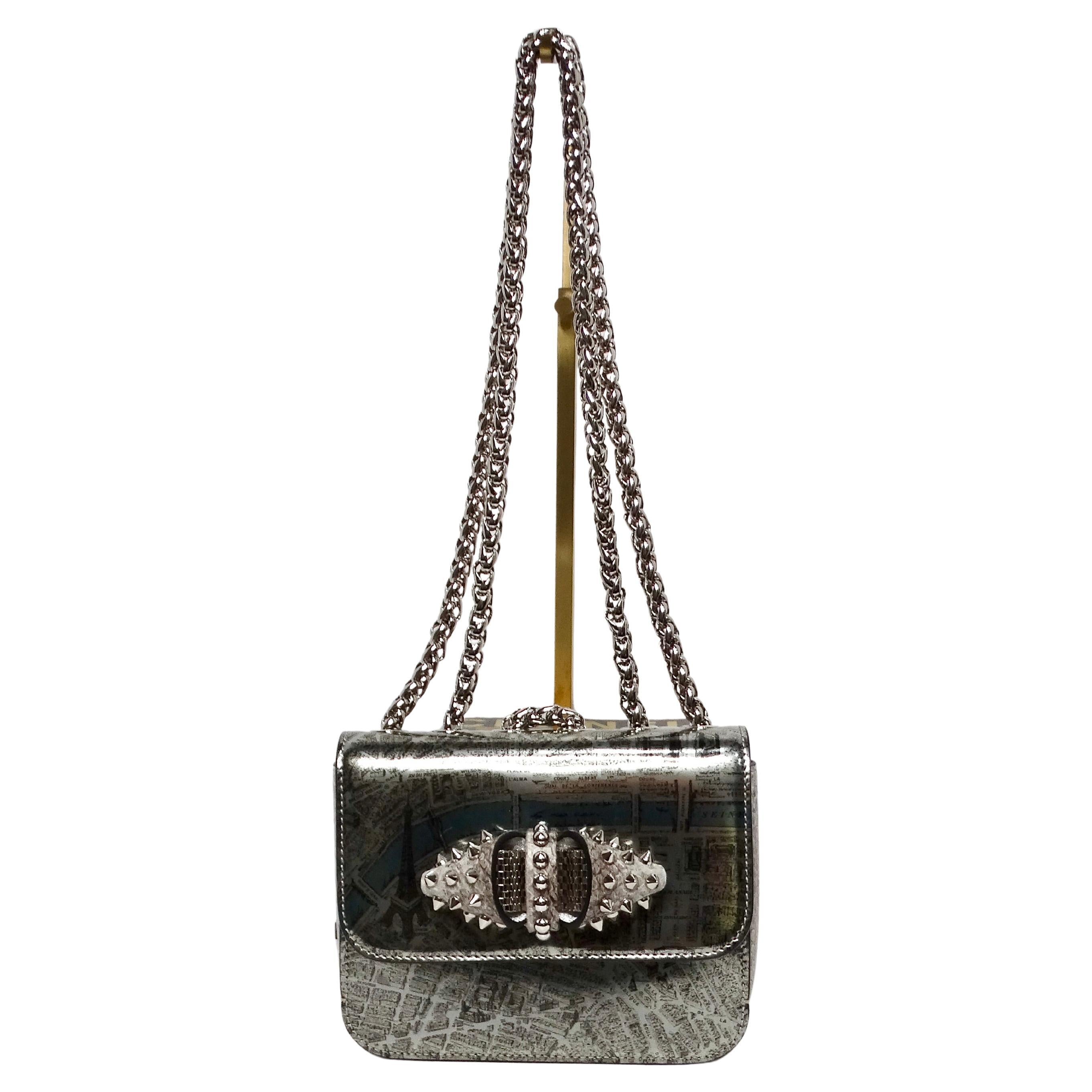 Gray Christian Louboutin 2016 Sweet Charity De Paris Pattern Shoulder Bag