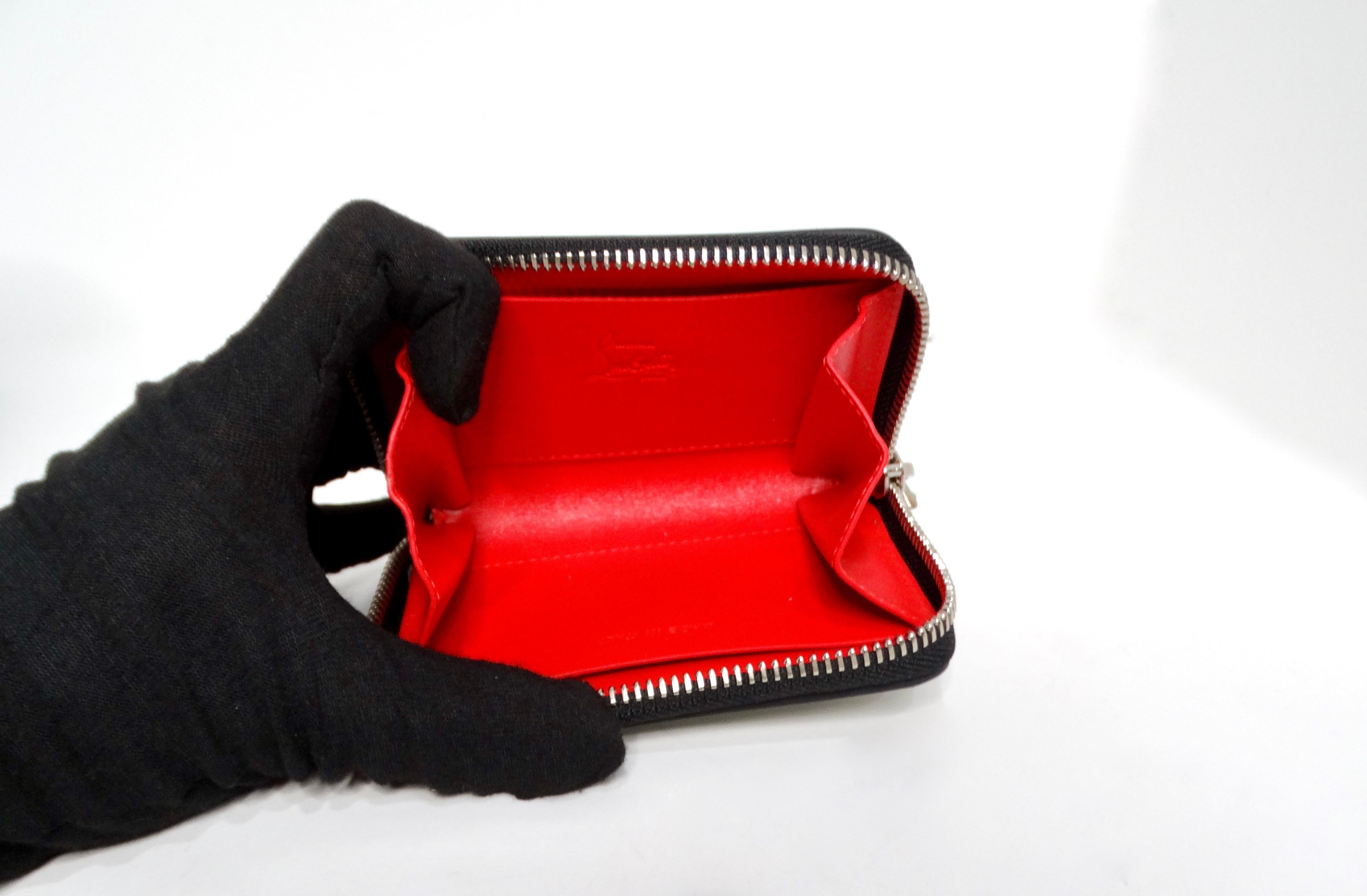 Gray Christian Louboutin 2016 Sweet Charity De Paris Pattern Zip Coin Purse For Sale
