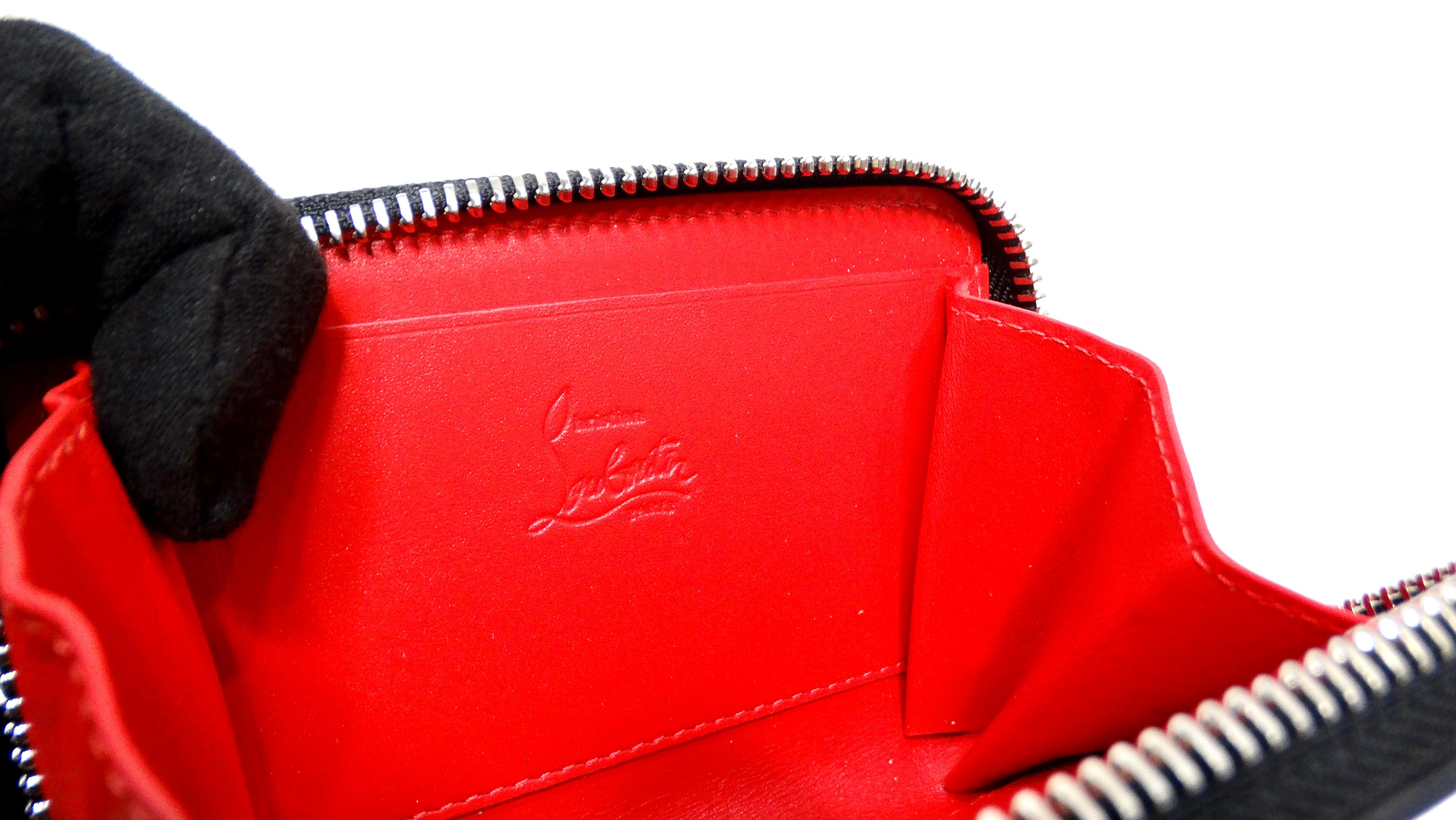 Christian Louboutin 2016 Sweet Charity De Paris Pattern Zip Coin Purse In Good Condition For Sale In Scottsdale, AZ