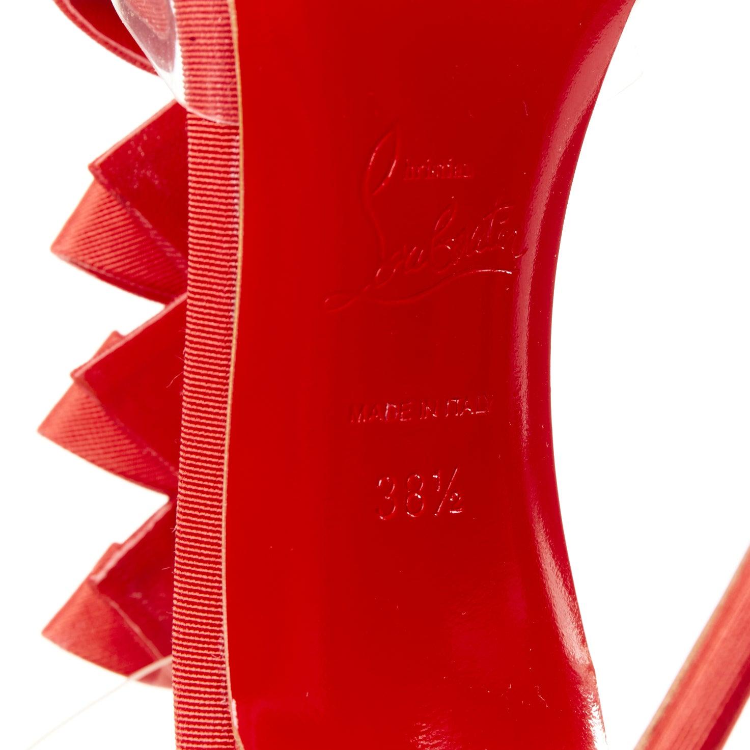 CHRISTIAN LOUBOUTIN 20th Anniversary Bow Bow 100 PVC T strap heels EU38 ...