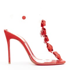 CHRISTIAN LOUBOUTIN 20th Anniversary Bow Bow 100 PVC T strap heels EU38.5