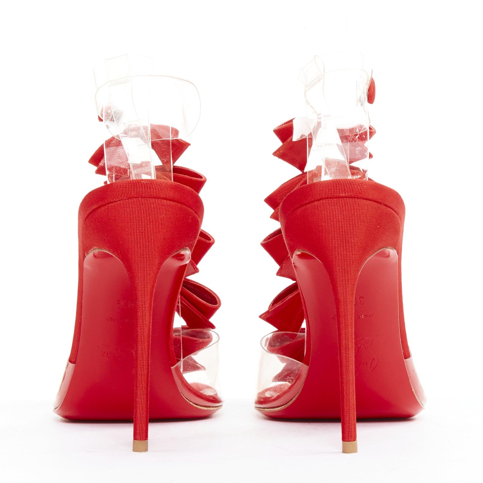 CHRISTIAN LOUBOUTIN 20th Anniversary Bow Bow 100 PVC T strap heels EU38 ...