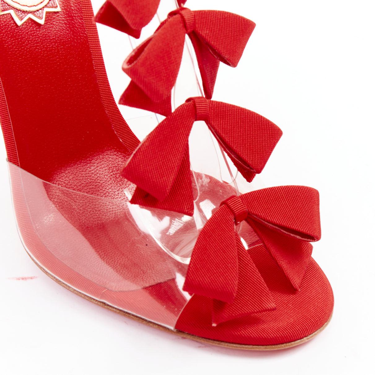 CHRISTIAN LOUBOUTIN 20th Anniversary Bow Bow 100 PVC T strap heels EU38 ...