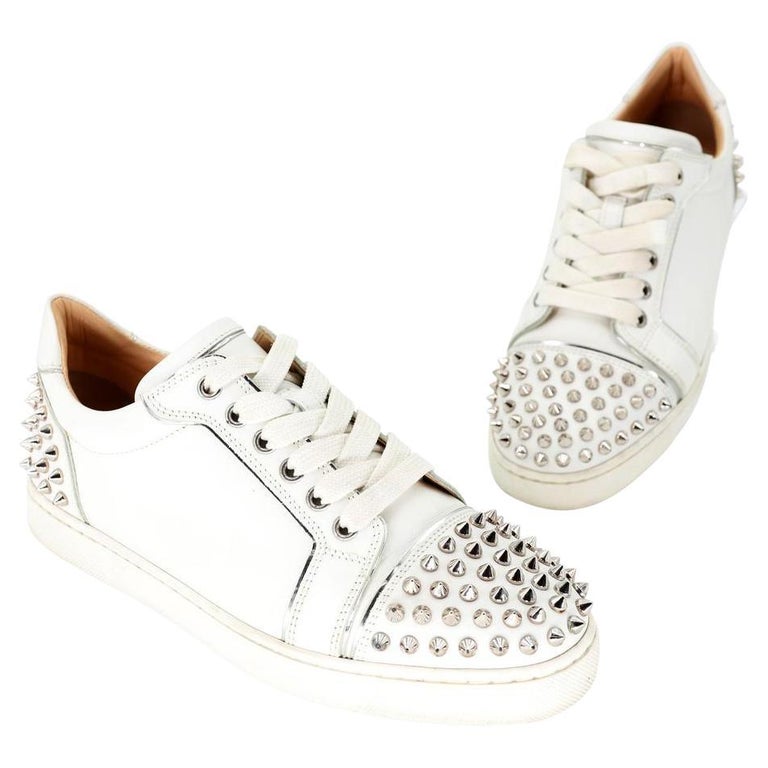 Christian Louboutin 38 Louis Junior Spikes Sneakers CL-S0323P-0001 For Sale at 1stDibs