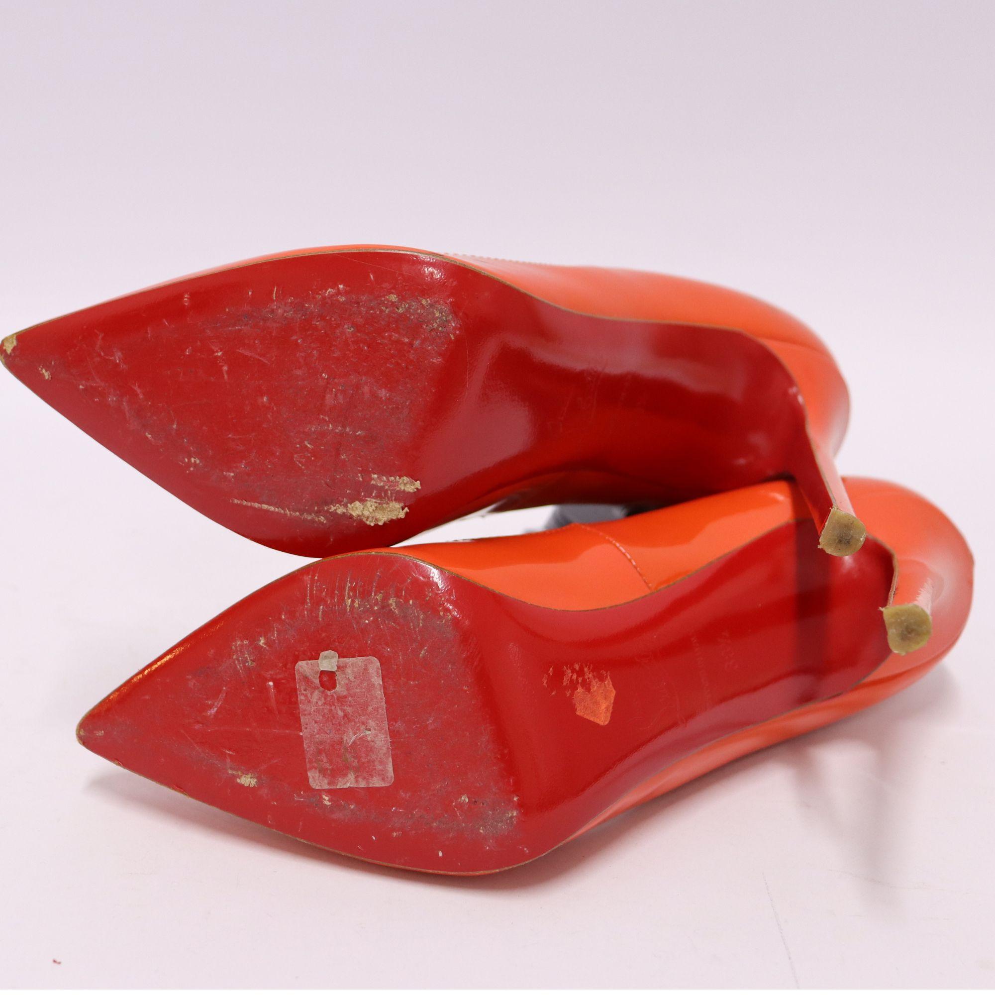 Christian Louboutin-38.5-Orange Patent Leather So Kate Pumps 1