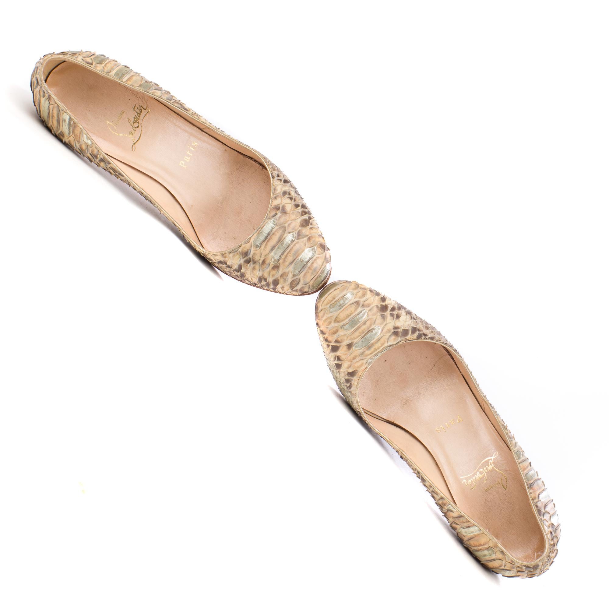 Christian Louboutin 85mm python Size 37 Fifi Pumps In Good Condition In Paris, IDF