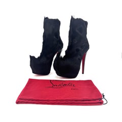 Christian Louboutin A/W 2011 Puck Booty Springbok Fur Platform Ankle Boots 36