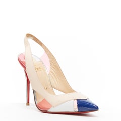 CHRISTIAN LOUBOUTIN Air Chance 100 pink PVC tricolor slingback heel pump EU36