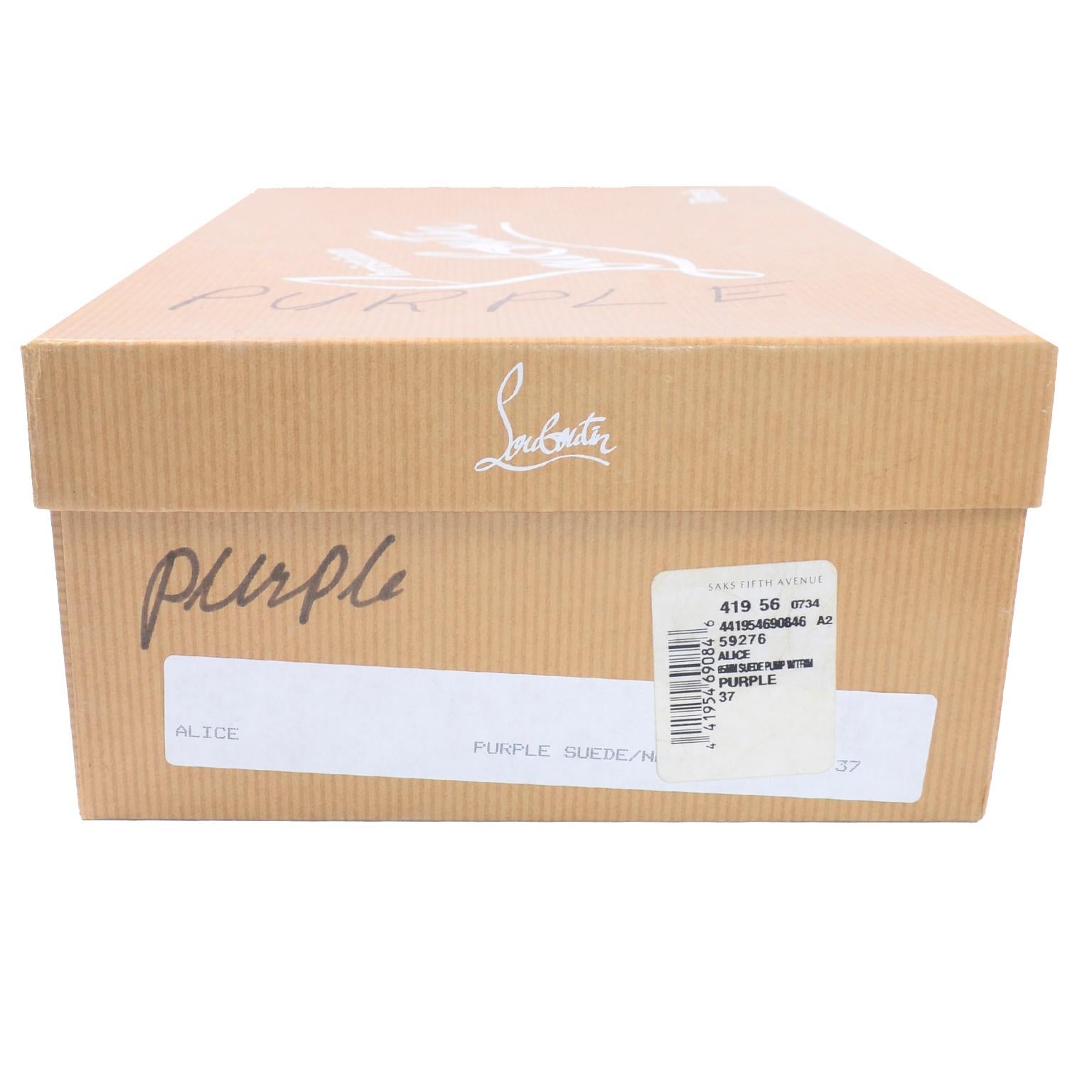 Christian Louboutin Alice Shoes Purple Suede Bow Pumps With 3