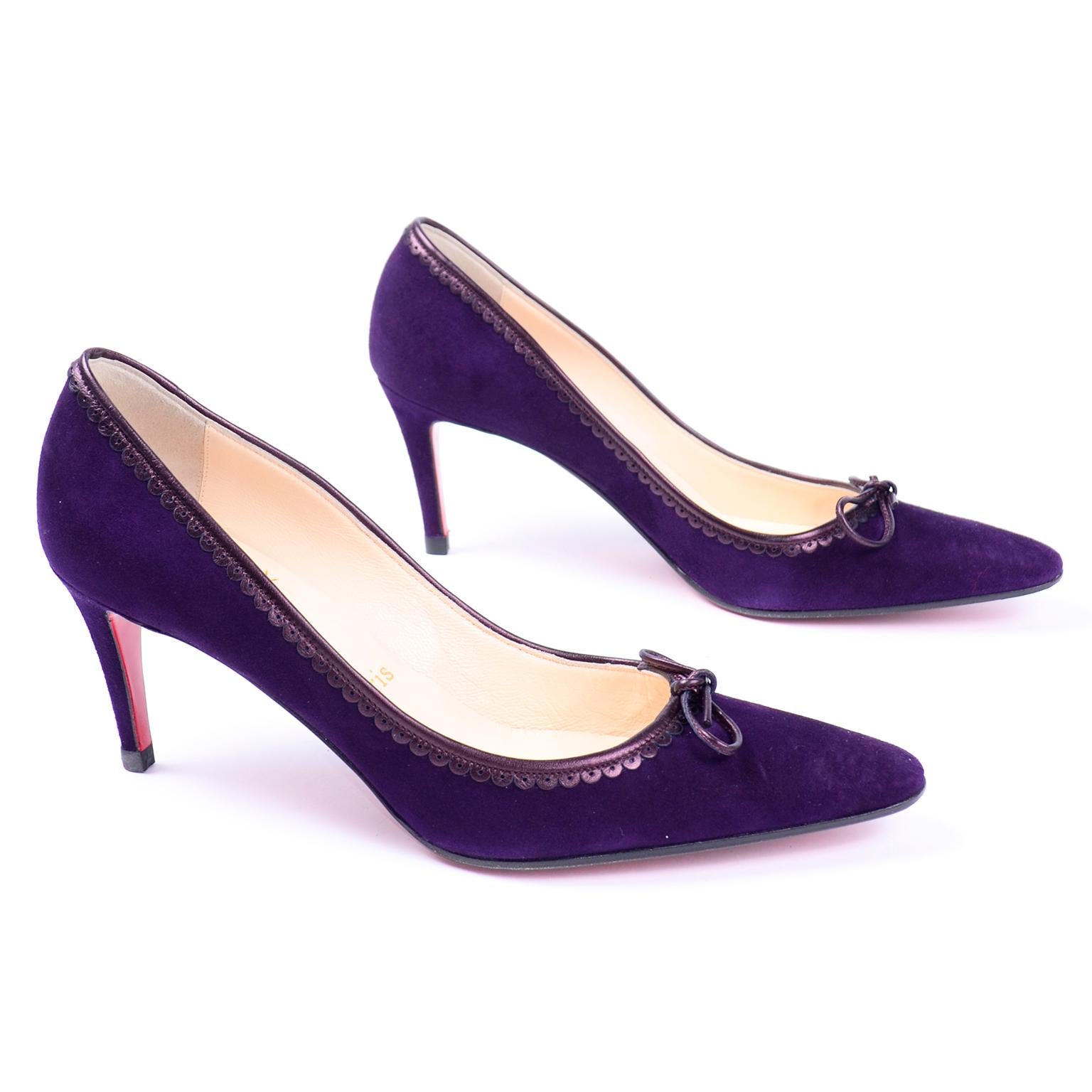 purple louboutin heels