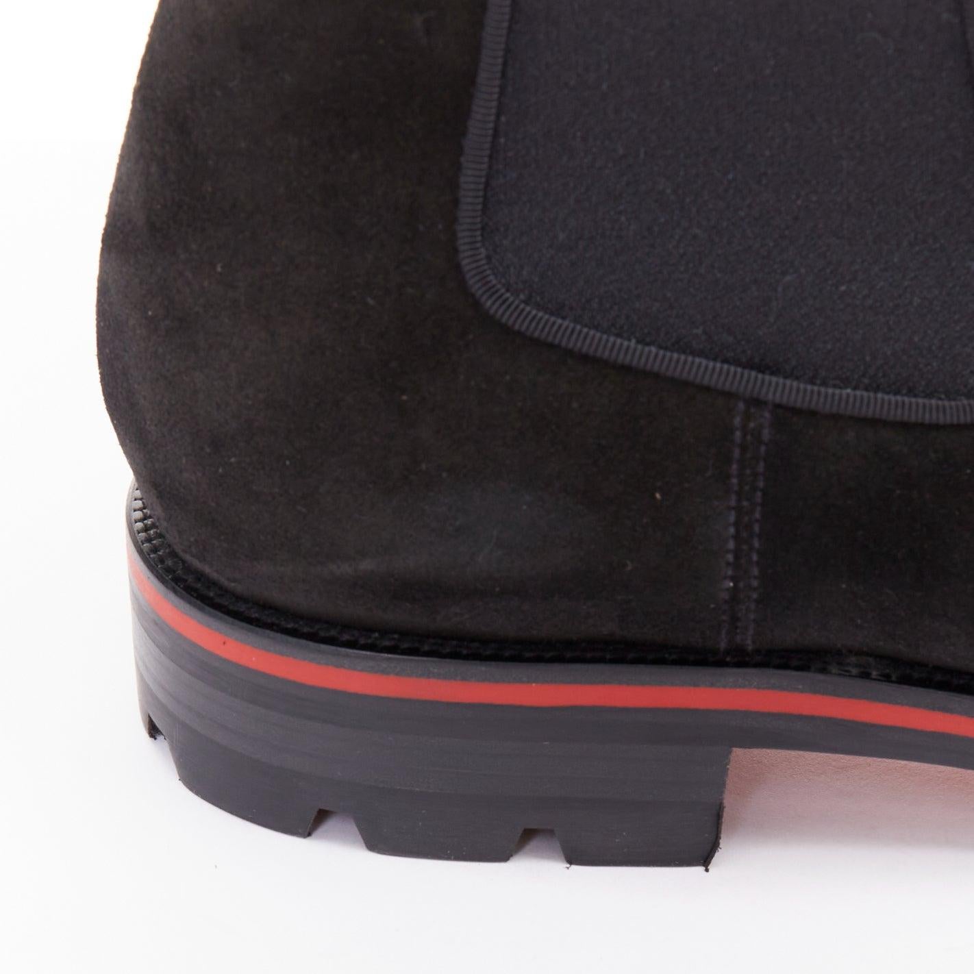 CHRISTIAN LOUBOUTIN Alpinosol Flat suede leather lug sole Chelsea boot EU43 For Sale 5