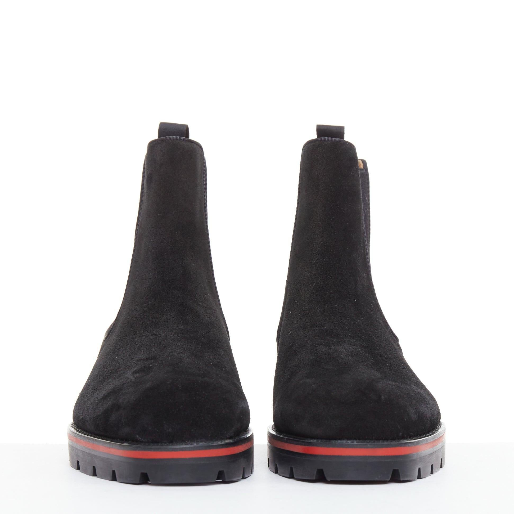 CHRISTIAN LOUBOUTIN Alpinosol Botín plano de ante con suela de tacos EU43 Negro en venta