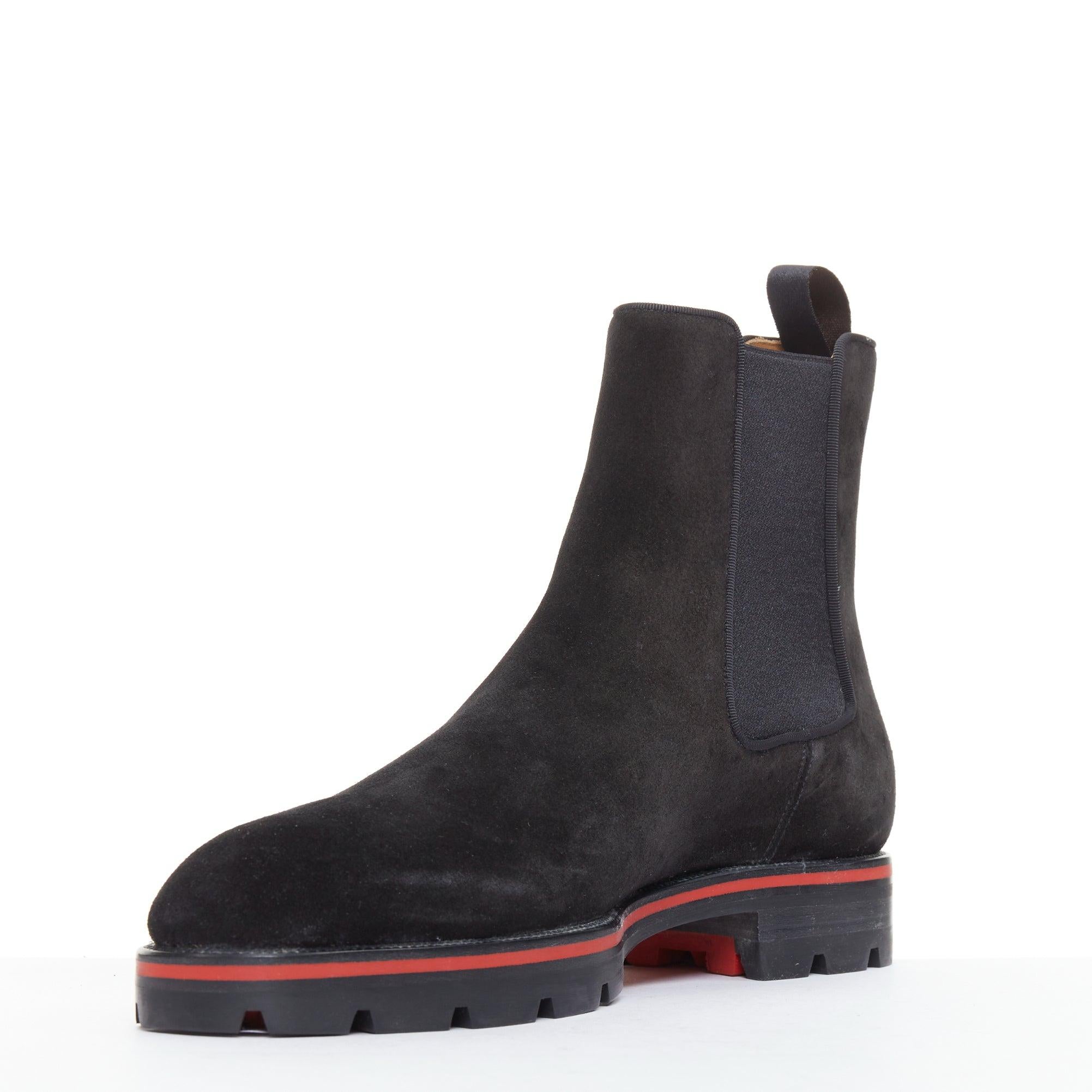 CHRISTIAN LOUBOUTIN Alpinosol Botín plano de ante con suela de tacos EU43 en Nuevo estado para la venta en Hong Kong, NT