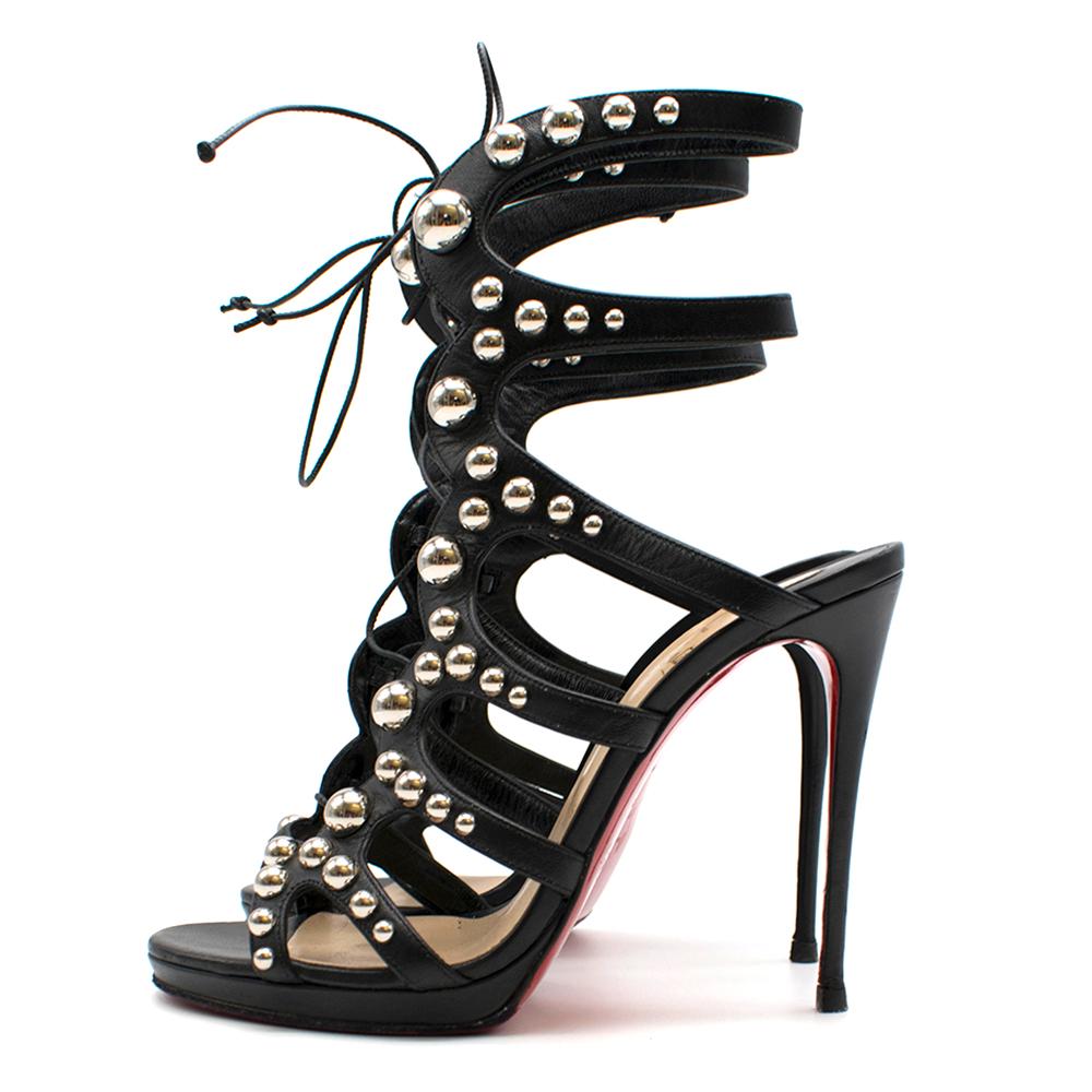 Women's Christian Louboutin Amazoubille 120mm Kidskin Gladiator SIZE 39