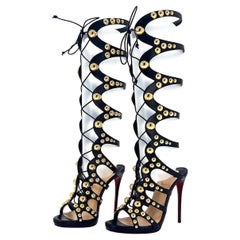 Christian Louboutin Amazoutiful 120 Kid Gladiator Knee High Sandals 36.5