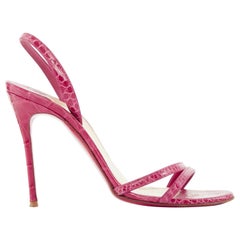 CHRISTIAN LOUBOUTIN Anna 100 sandales à bride minimale en cuir croco authentique EU37