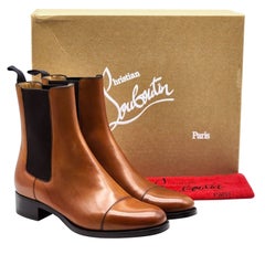 Christian Louboutin Antonio Chelsea Boots Brown EU 39 US 6 - NWB