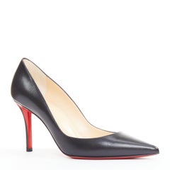 CHRISTIAN LOUBOUTIN Apostrophy Pump 85 Kid leather pointed toe pumps EU37.5