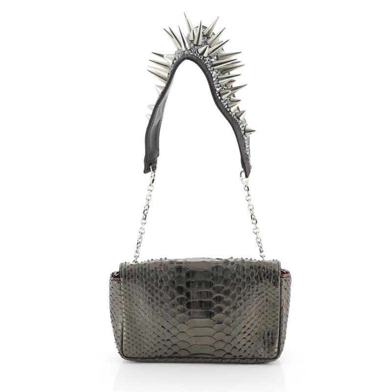 Christian Louboutin Artemis Shoulder Bag Spiked Python Mini In Good Condition In NY, NY