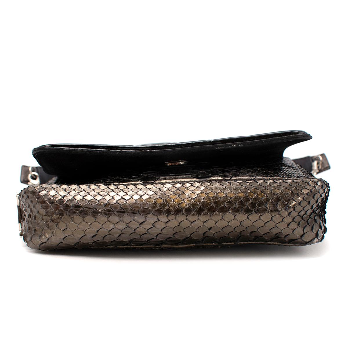 Christian Louboutin Artemis Studded Metallic Python Shoulder Bag For Sale 1