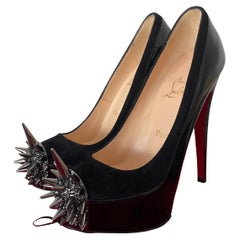Christian Louboutin Asteroid 160 Black Patent with spike toe size 35.5