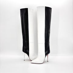 Christian Louboutin Astrilarge Botta 100 Two Tone Over The Knee Boots 37