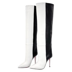 Christian Louboutin Astrilarge Botta 100 Stivali sopra il ginocchio bicolore 37