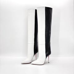 Christian Louboutin Astrilarge Botta 100 Two Tone Over The Knee Boots 37