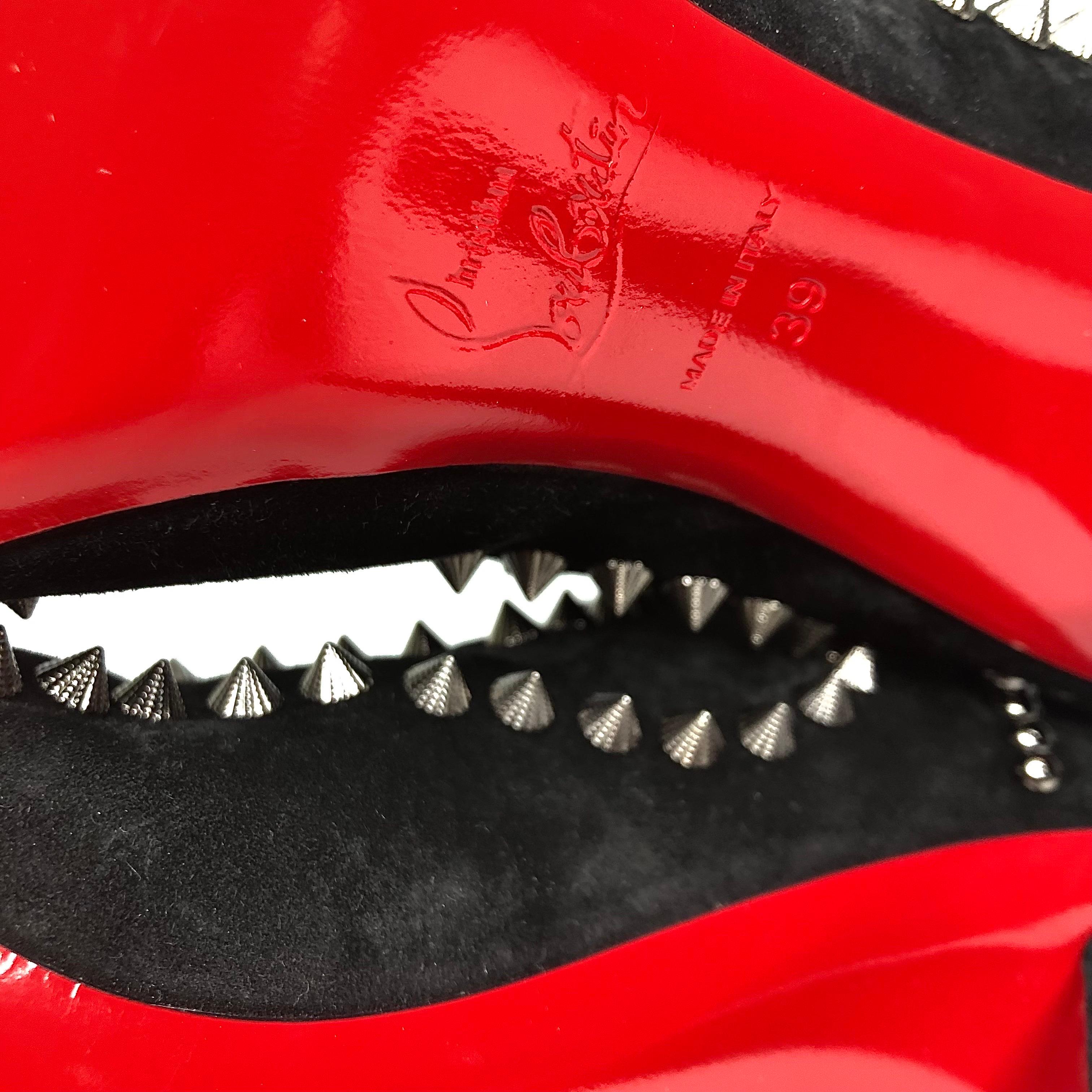 Christian Louboutin Astrilarge Botta Pika 100 Schwarzer Wildlederstiefel 39 im Angebot 4