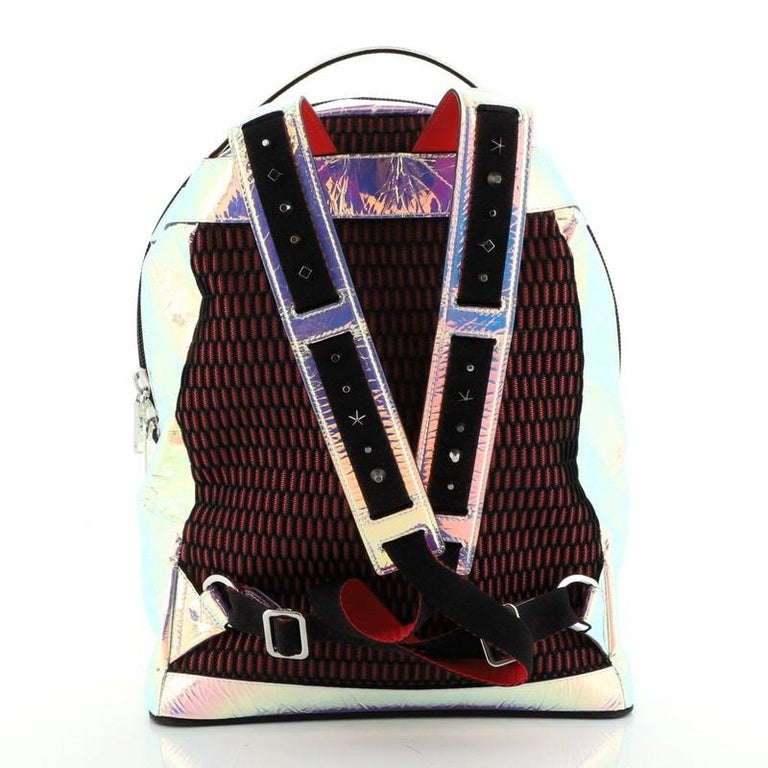 Christian Louboutin Backloubi Backpack Holographic Leather Small at 1stDibs