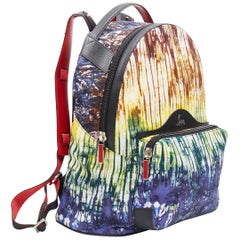 CHRISTIAN LOUBOUTIN Backloubi tie die print canvas studded leather backpack bag